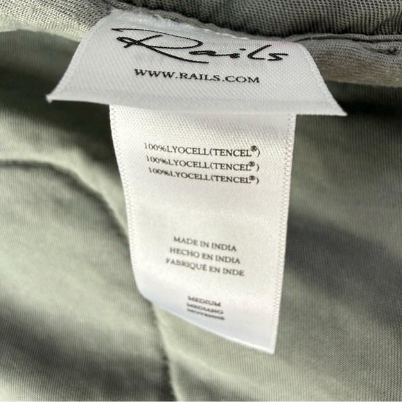 NWT Rails Woman Sage Green Denver Quilted Cotton Zip-Up Jacket Boho Chic Classic - Picture 7 of 8